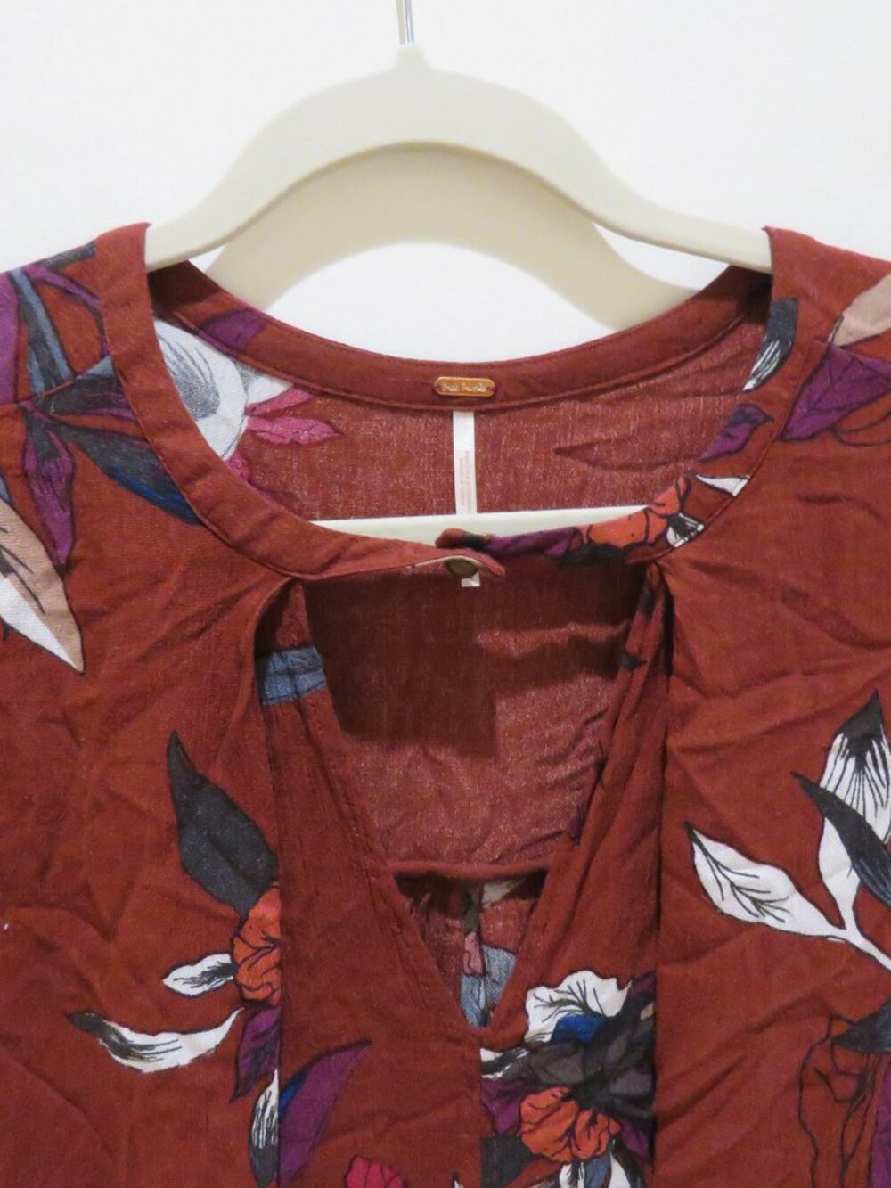 FREE PEOPLE Tree Swing Tunic Dress Electric Orchid Floral Medium Boho Festival - Picture 4 of 12